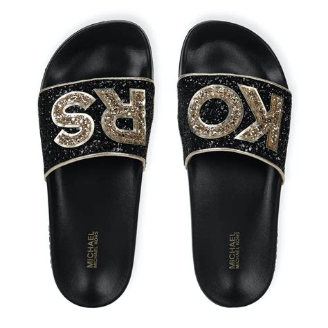 michael kors black slides|michael kors slides women's.